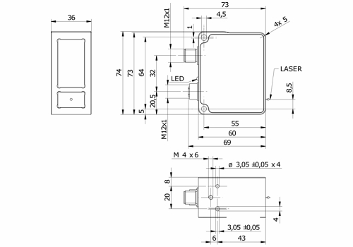 OXM200-B02A.001 傳感器的尺寸圖